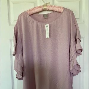 Blush colored pull over blouse